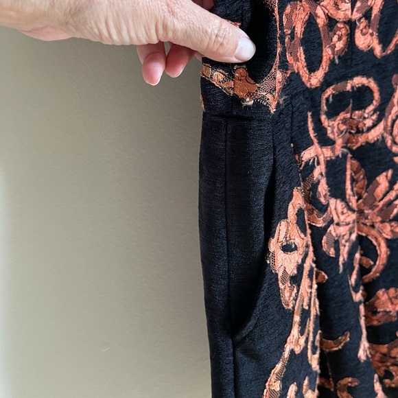 Yoana Baraschi Mirissa Black/Copper Orange Dress Fit/flare style w/Pockets… - Picture 14 of 16